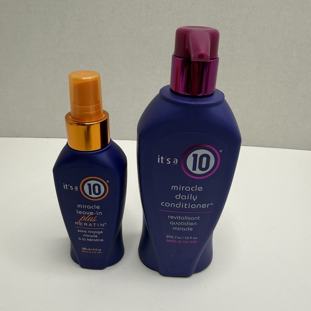 It's a 10 Miracle Daily Conditioner 10 oz + Leave-In Plus Keratin 4 oz Set New